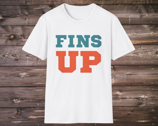 Fins Up Tshirt, miami dolphins football tee, football apparel, dolphins shirts, unisex