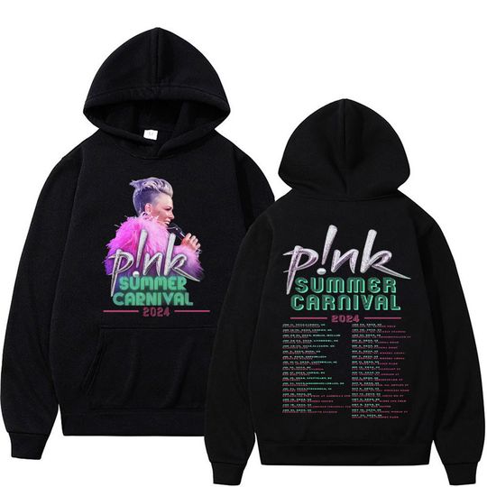 Discover P! Nk Pink Singer Summer Carnival 2024 Festival WORLD Tour Hoodies Women's Men Vintage Hip Hop Punk Hoodie Streetwear