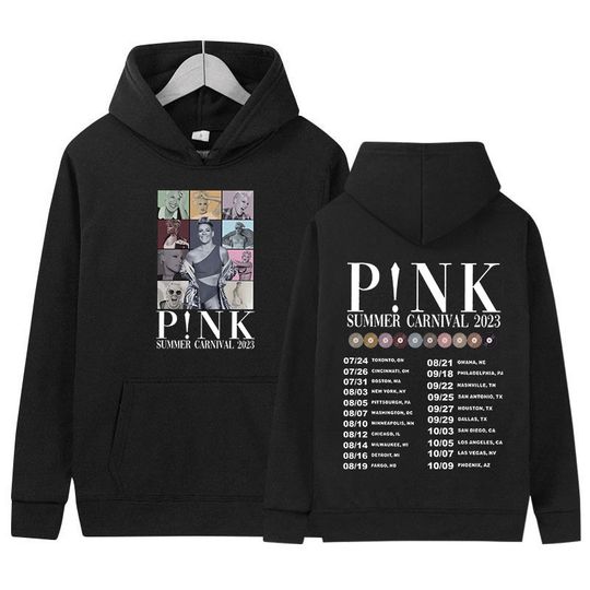 Discover P!nk Pink Singer Summer Carnival Tour Music Album Hoodie Men Women Retro High Quality Hip Hop Clothing