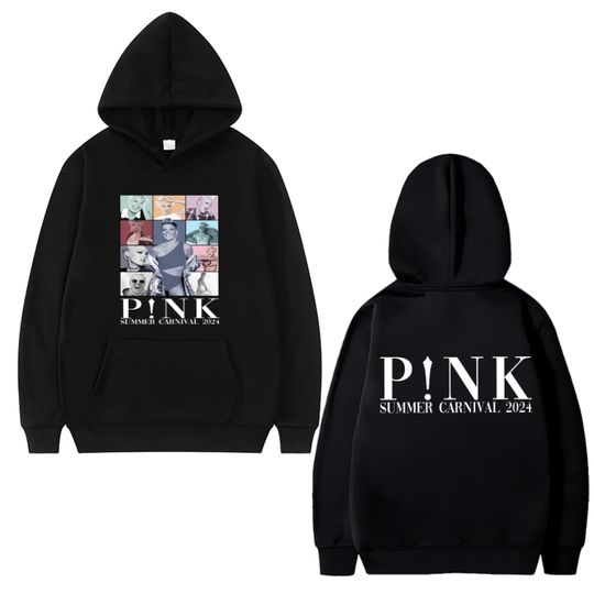Discover Singer P!nk Pink Summer Carnival 2024 Tour Hoodie New Men Women Fashion Y2k  Unisex black Fleece Long sleeve pullovers