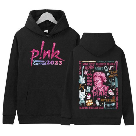 Discover P!nk Pink Singer Summer Carnival 2023 Tour Hoodie Men Women Hip Hop Retro Pullover Fashion Clothing Hoodies
