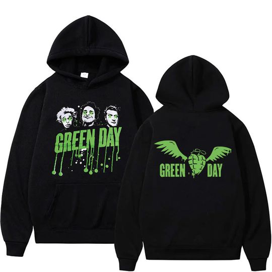 Punk Band Green Day Graphic Hoodie Men Women Vintage Gothic Rock Oversized Hooded Sweatshirt Male Casual Fleece Cotton Hoodies