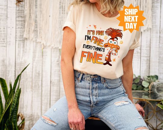 Anxiety Inside Out T-Shirt, Inside Out Characters Shirt, Disney Emotions Shirt, Im Fine Everything is Fine Shirt,  Inside Out 2 Shirt