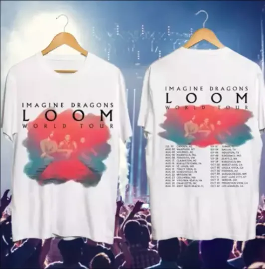 Discover Imagine Dragons 2024 Loom Tour T-Shirt Concert World Graphic Band Fan Gift