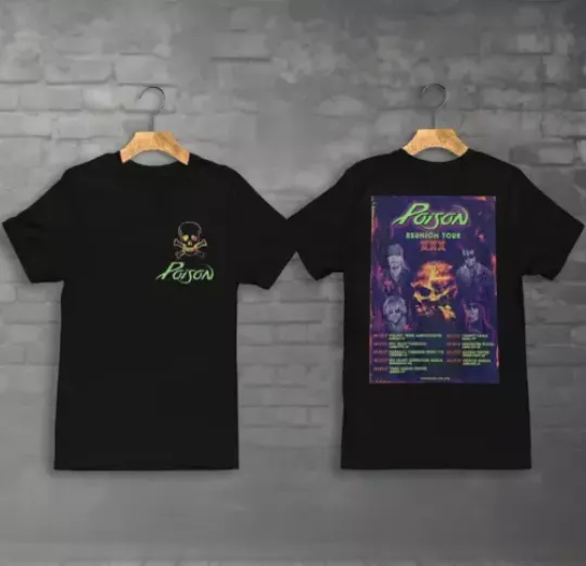 Discover Poison Reunion Tour 2024 Band Unisex T-Shirt