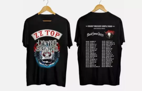 Discover Lynyrd Skynyrd ZZ Top Tour 2024 T-Shirt, ZZ Top World Tour 2024 Shirt