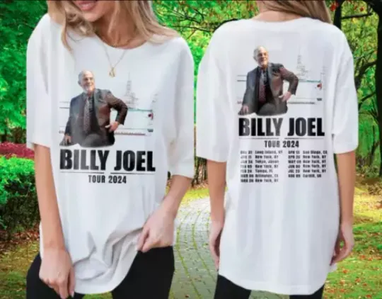 Discover Billy Joel World Tour Music 2024 T-Shirt Unisex Gift All Fans Size
