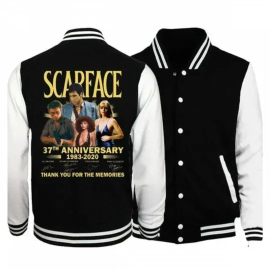 S-SCARFACE MOVIE Jacket Cool Coat Sweatshirts Trend Women Men Hoodie Baseball Uniform Jacket Couple Print Cardigan Clothes Tops