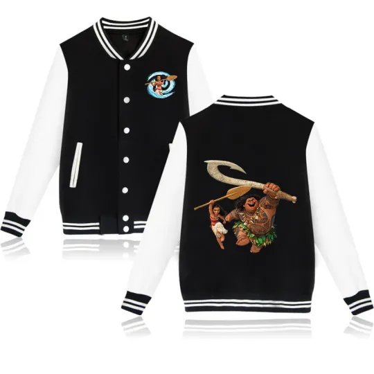 Discover Moana varsity baseball bomber jacket men women hip hop Harajuku jackets kids Boys Girls single coats