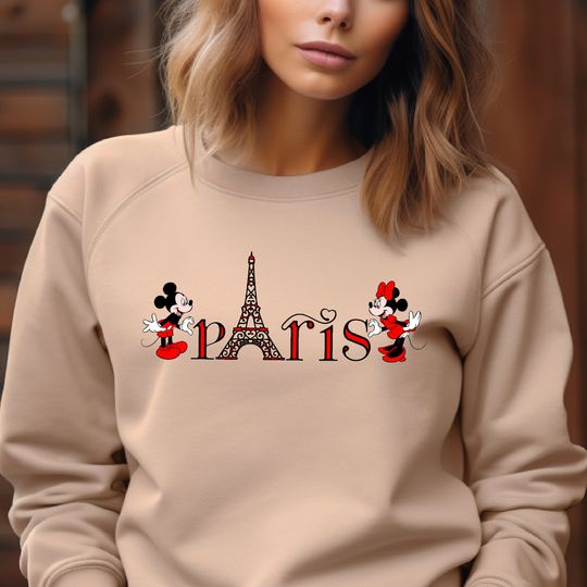 Disney Mickey Mouse Paris Sweatshirt, Disneyland Paris Sweater, Eiffel Tower Mickey Hoodie, Disney Sweatshirt, Disneyland Vacation Sweatshirt