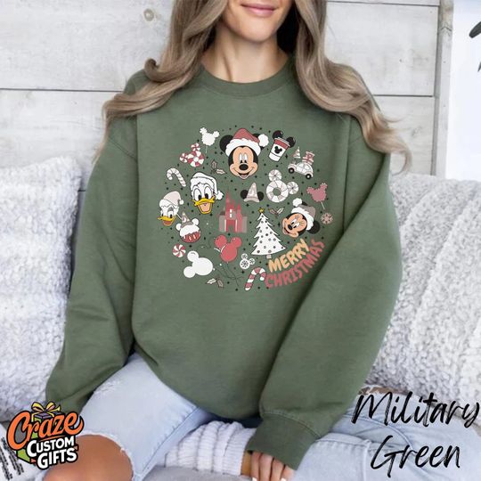 Discover Mickey & Friends Disney Christmas Sweatshirt, Disney Christmas Sweater,  Disney Sweatshirt, Mickey's Very Merry Christmas Shirt, Xmas Gift
