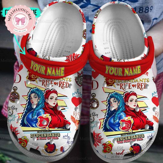 Halloween Descendants The Rise Of Red Clogs, Disneyland Family Trip Sandals, Magic Kingdom Merch, Funny Casual Shoes, Gift For Fan