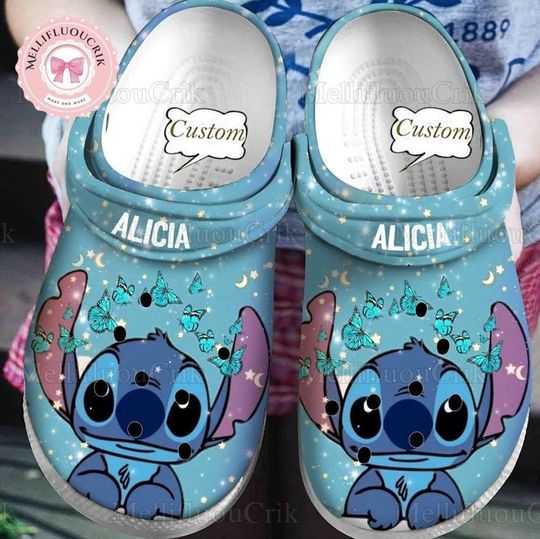 Custom Stitch Clogs, Lilo And Stitch Sandals, Disneyland Trip 2024 Merch, Magic Kingdom Shoes, Cartoon Movie Women Shoes, Gift For Her