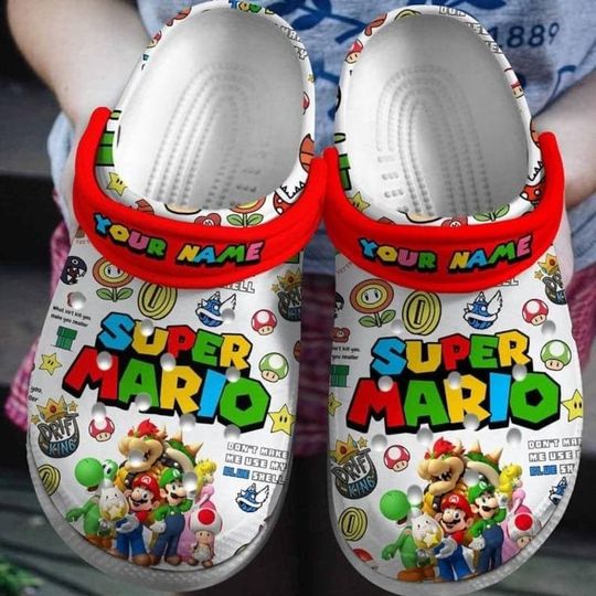 Super Mario Clogs, Super Mario Sandals, Personalized Slippers For Kid Adult, Funny Sandals Shoes, Comfortable Sandals Slippers