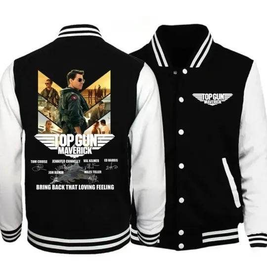 Discover New Top Gun Maverick Jacket Signature Wait Tom Cruise Action Movie Fighter Baseball Shirt Top