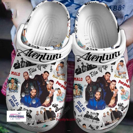 Discover Aventura Musical Band Clogs, Aventura Concert Sneakers, Cerrando Ciclos Tour, Romeo Santos Graphic Sandals, Music Gift For Fan