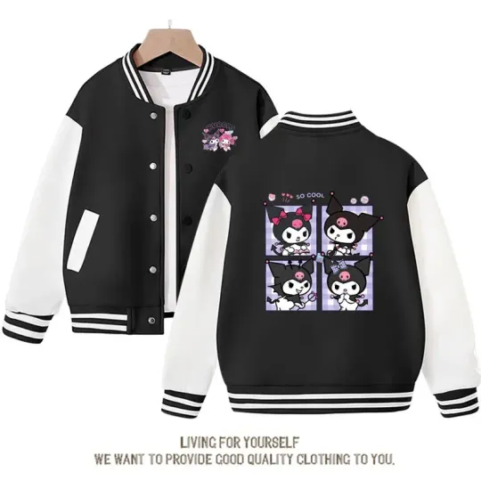 Discover Spring and Autumn New Tops Outerwear Casual Jacket Jacket for Girls Cute Cartoon Baseball Uniform New in Outerwears Sanrio Kids