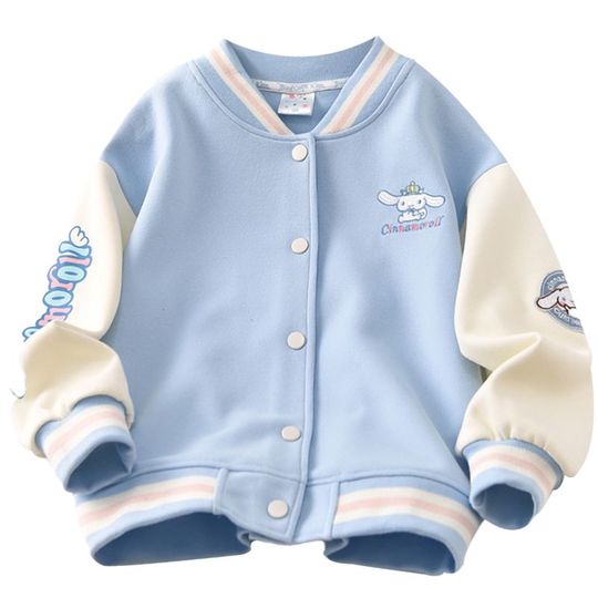 Discover Anime Sanrio Cinnamoroll Cardigan Jacket Cosplay Costume Children Baseball Coat Spring Autumn Sports Top Student Birthday Gifts