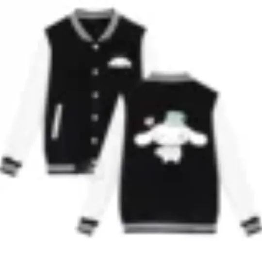 Discover Sanrio Kids 2-14 years old Fall/Winter Jacket Boys Girls Big Ear Dog printed baseball uniform Thick warm stylish loose coat