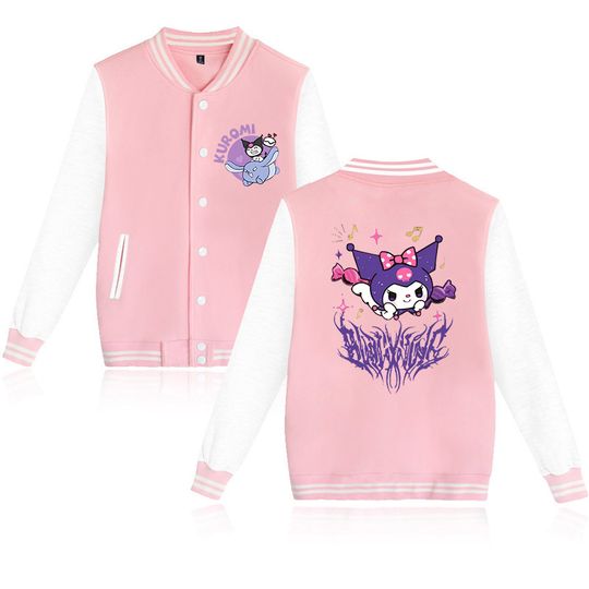 90s Sanrio Kuromi Hoodie Children Baseball Jacket Men Women Kids Boys Girls Harajuku Jackets Streetwear Coats