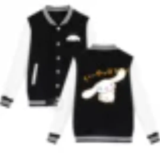 Sanrio Clothing Kids Baseball uniform Boys Girls Fall/Winter Jacket Cartoon Big Dog Print thick warm cardigan coa