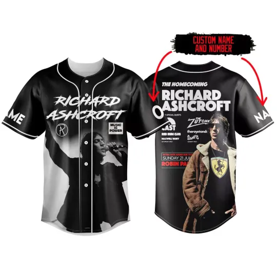 Discover Richard Ashcroft The Tour 2024 Homecoming Personalized Baseball Jersey