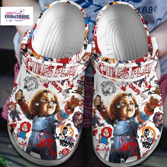Halloween Chucky Doll Clogs, Child's Play Movie Shoes, Horror Character Sandals, Spooky Section Movie, Chucky Killer Sneakers