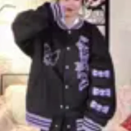 Hot Kawaii Sanrios Kuromi Baseball Uniform Anime Casual Spring Autumn Jacket Cartoon Loose Coat Cute Sweet Sports Tops Girl Gift