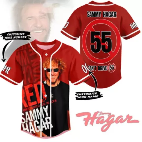 Discover Sammy Hagar Red My Uncensored Life in Rock Personalized Baseball Jersey