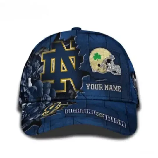 Discover No.tre Dame Fighting Irish Custom Name 3D Cap