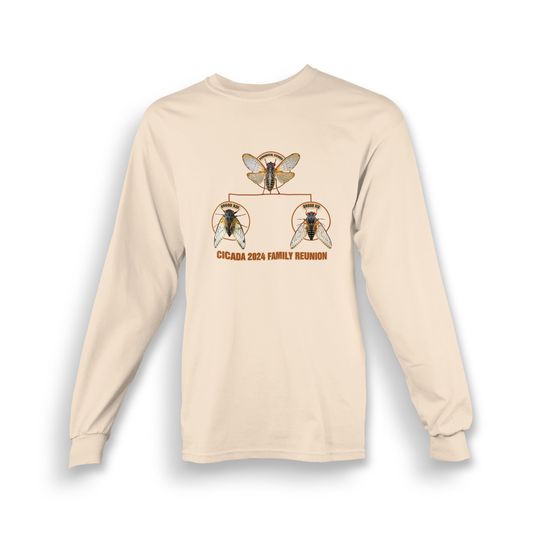 Cicada 2024 Family Reunion T-shirt Long Sleeve Youth | Kids | Brood XIII | Brood XIX | Retro | Made To Order With Love