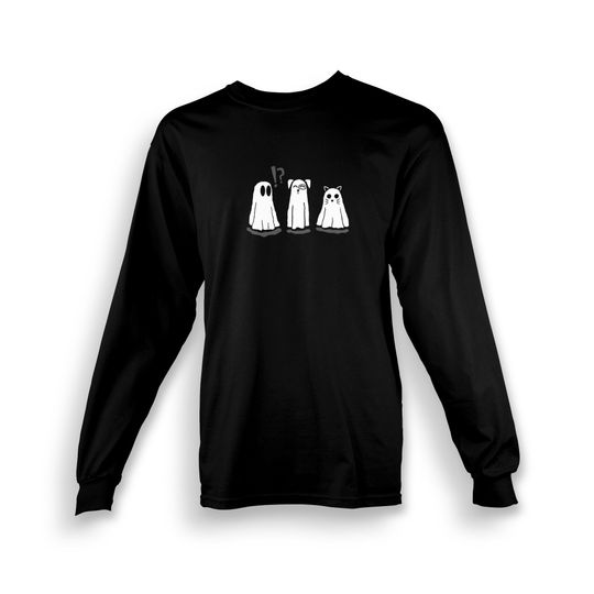 Discover Spooky Season Ghosts Adult Long Sleeve T-shirt | Halloween | Costume | Trick or Treat | Made To Order With Love
