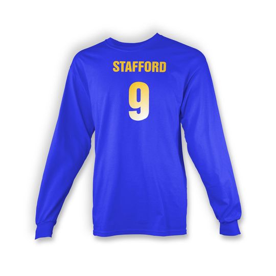 Stafford Adult Long Sleeve T-shirt (Blue) | Rams | Los Angeles | Matthew | Made To Order With Love
