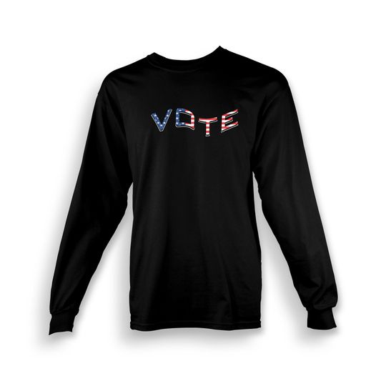 Vote shirt Democracy T-shirt Long Sleeve Adult 2024 U.S. Election Gift for Her Gift for Him Made To Order With Love