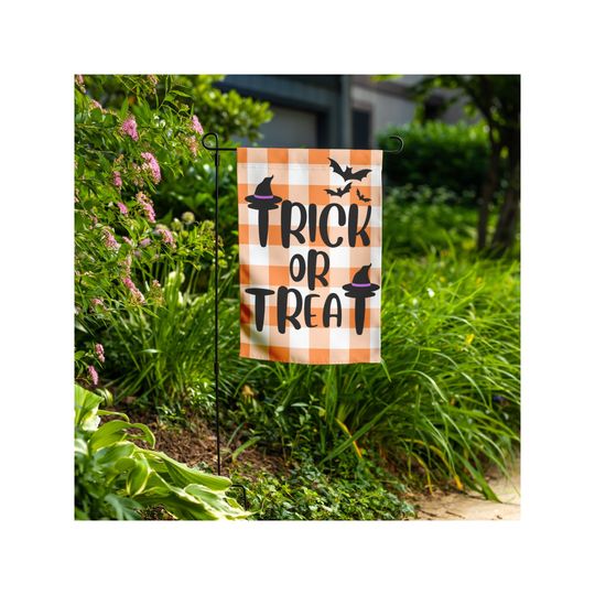 Trick or Treat Halloween Sign, Halloween Garden Flag, Spooky Garden Decor