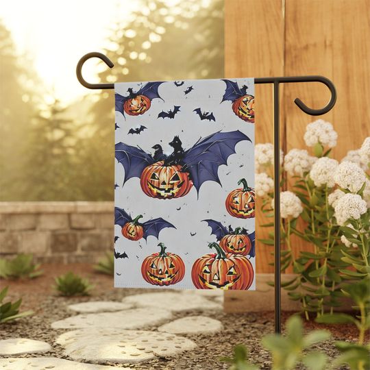 Discover Funny Halloween Garden Flag, Fly into the Halloween Spirit, Spooky Bats Garden Flag