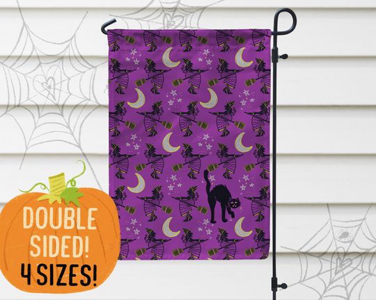 Witch Halloween Garden Flag, Halloween Decor Witches House Flag, Trick or Treat Flag