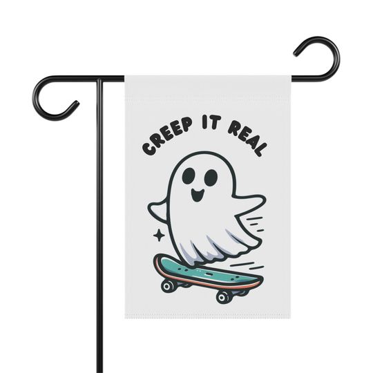 Discover Creep it real, Cute ghost Halloween Garden Flag, Garden & House Banner