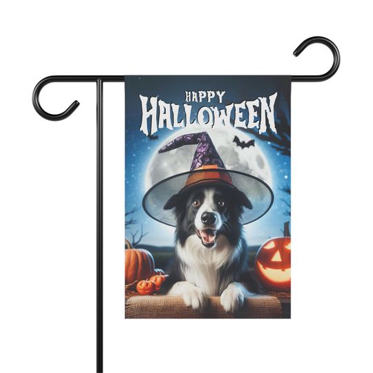 Discover Border Collie Halloween Garden Flag, Witch Dog Banner, Halloween Yard Decoration