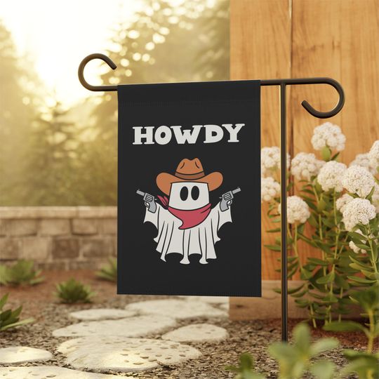 Discover Howdy Ghost Halloween Garden Flag with Ghost for Halloween Decor Flag