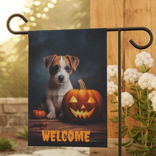 Discover Jack Russell Halloween Garden and House Banner