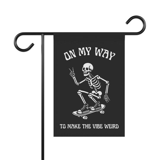 Discover On my way to make the vibe weird, funny skeleton on a skateboard