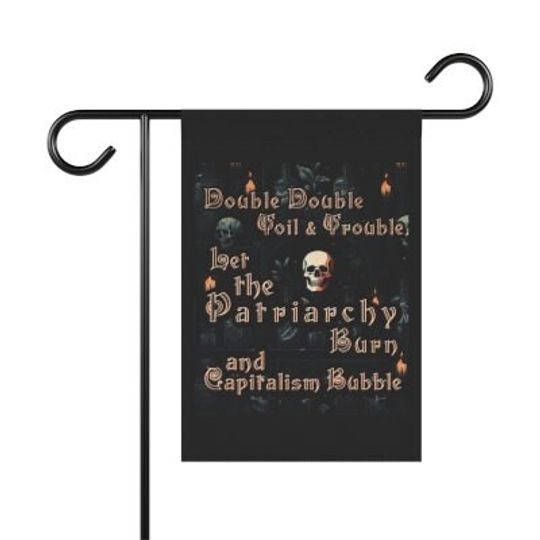 Discover Feminist Garden Flag, Halloween Anarchist House Banner, Spooky Leftist Decor