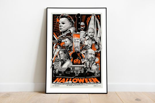 Framed Retro Halloween Movie Poster 1978,  Michael Myers Wall Art, Wall Decor, Poster