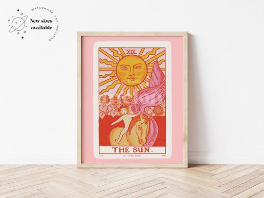 Discover THE SUN, Tarot, Illustration, Downloadable print, Printable illustration, Poster