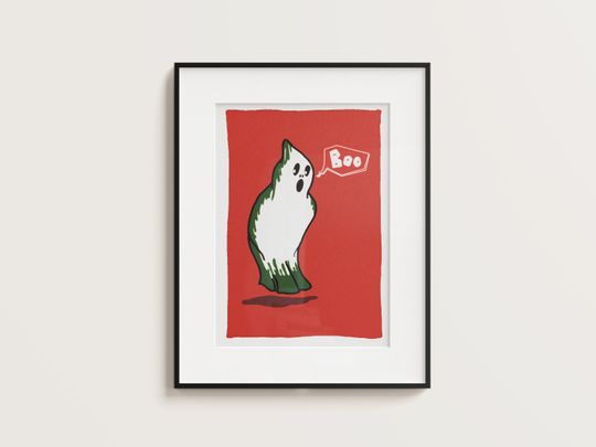 Discover Halloween Poster, Halloween Decor, Digital Download Poster, Ghost Poster