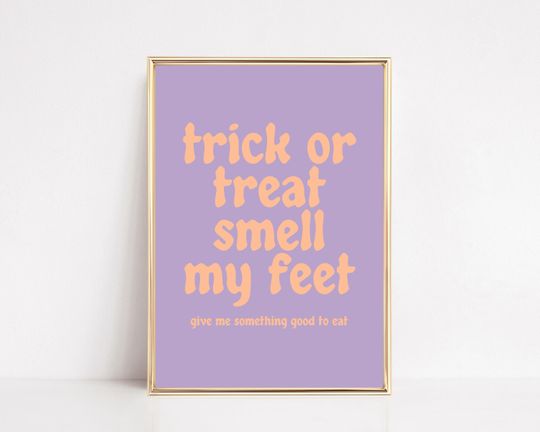 Discover pastel halloween decor | trick or treat sign | cute halloween print | halloween poster