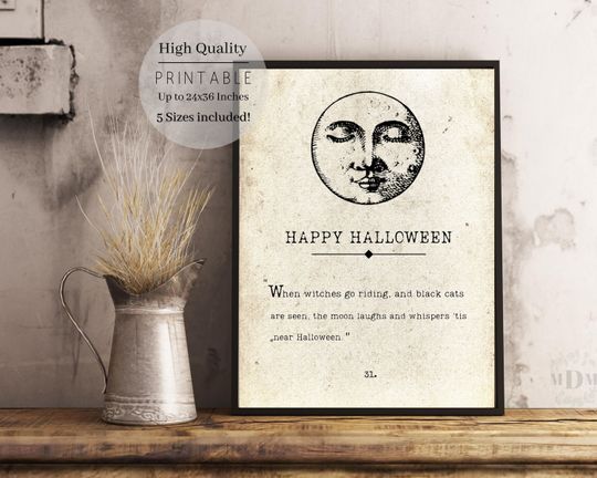Discover Happy Halloween Printable,Book Page Print,Halloween Poster,Halloween Decor