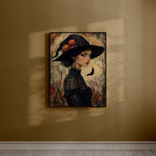 Discover Halloween Witch Printable Wall Art Digital Wall Decor Download High Quality Print High