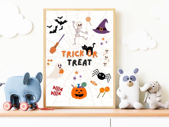 Discover Trick or Treat Printable Sign | halloween print | Kids roomdecoration